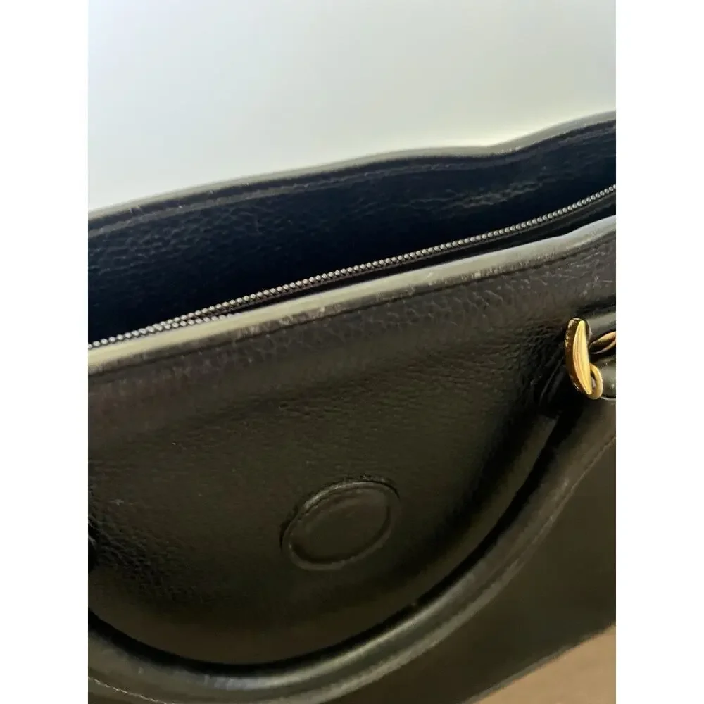 Mark Cross Vintage Leather Briefcase laptop bag Black Shoulder Bag Top Handle